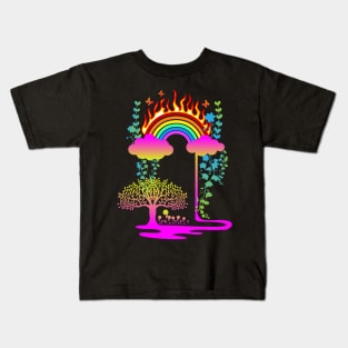 Rainbow Fire Kids T-Shirt